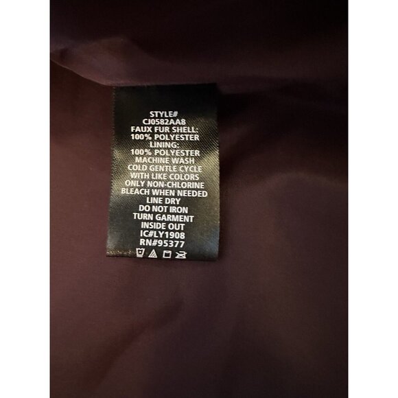 Anthropologie Sanctuary Starry Night Faux Fur Jacket Dark Purple Sz Small Luxury - Picture 7 of 16